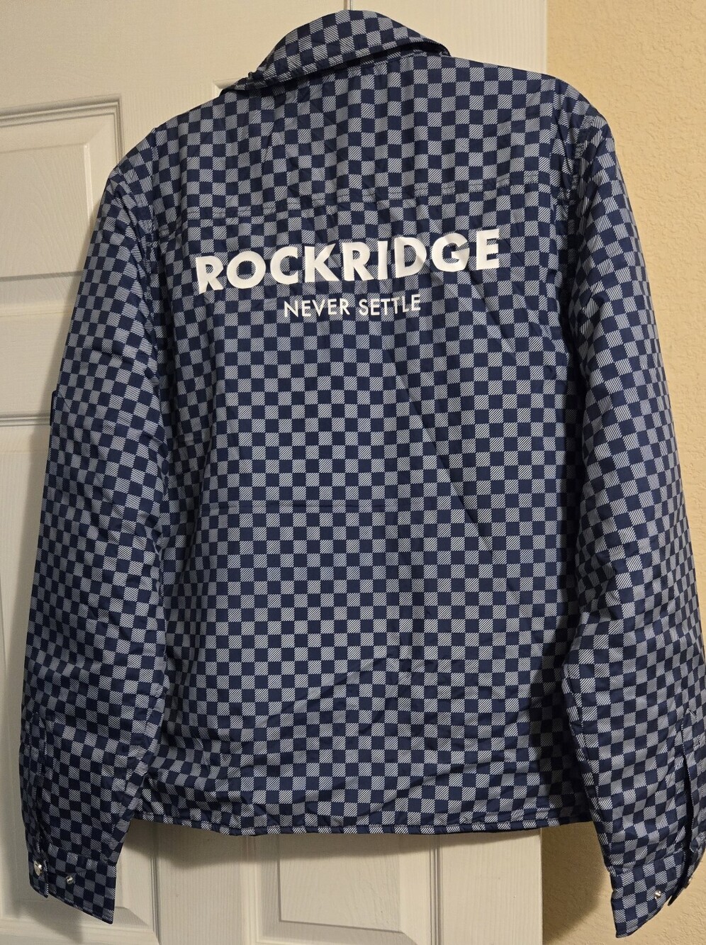 New! Checkered Jacket Rockridge Navy & White Light Quilted Jacket XL